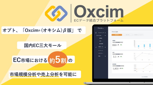 オプト、「Oxcim(オキシム)® β版（無料）」にYahoo!ショッピングのECデータ分析機能を追加　国内EC三大モール（楽天市場・Amazon・Yahoo!ショッピング）の分析が一画面で可能にのサブ画像1