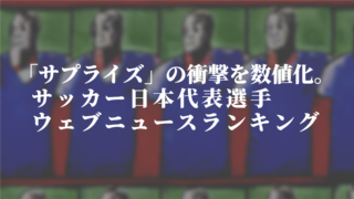【Qlipperランキング】 「サプライズ」の衝撃を数値化。サッカー日本代表選手ウェブニュースランキングのメイン画像