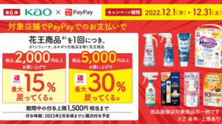 PayPayとYahoo! JAPAN、「花王商品の購入で最大30％戻ってくるキャンペーン」実施のメイン画像