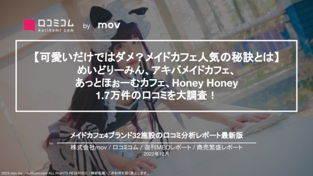 【めいどりーみん/アキバメイドカフェ/あっとほぉーむカフェ/Honey Honey】1.7万件口コミ分析で見えたメイドカフェ人気の秘訣とは #週刊MEOレポートのメイン画像