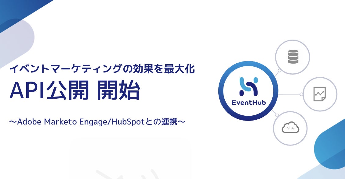 EventHub、日本発のイベントマーケティングプラットフォームで初となるAPI公開　〜第一弾 Adobe Marketo EngageとHubSpotとの連携を開始〜のサブ画像1