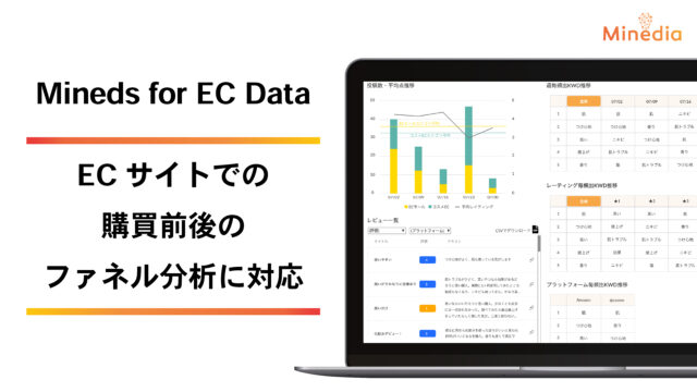 マインディアが消費者EC購買データ分析のMineds for EC Dataを大幅にアップデートし、購買前後のファネルの分析などが可能にのメイン画像